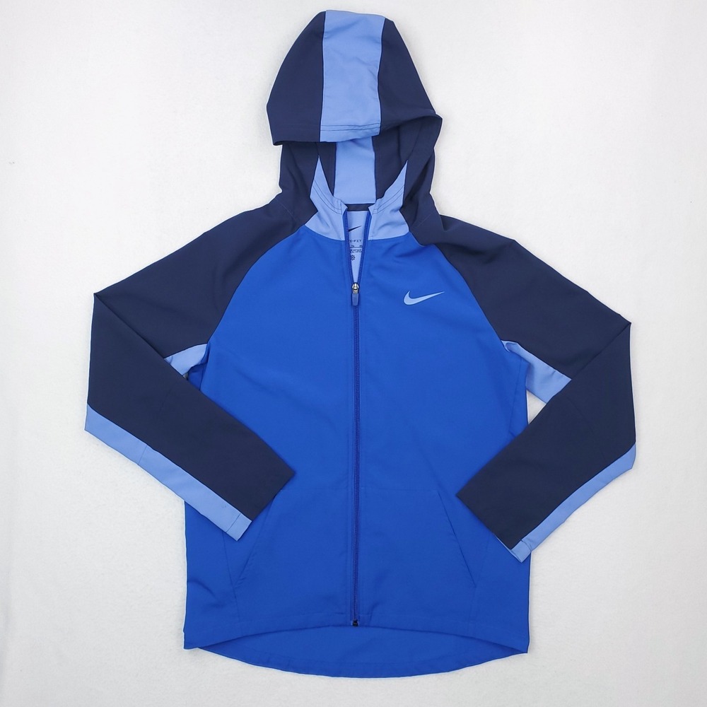 Nike Jacket Boys Extra Large Blue Woven Colorblock Lightweight Windbreaker Shell